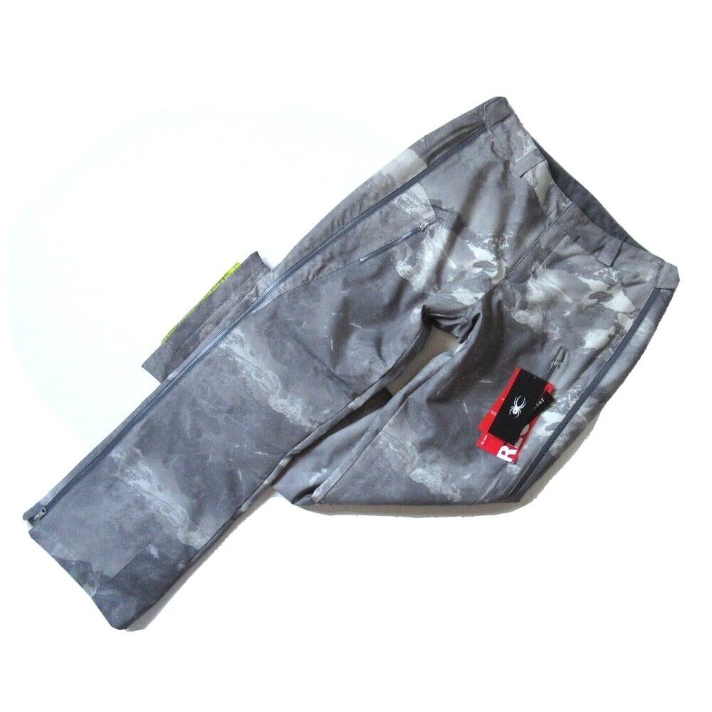 NWT Spyder Empress in Gray Print Full Zipper Insulated Snow Ski Pants 18 Long